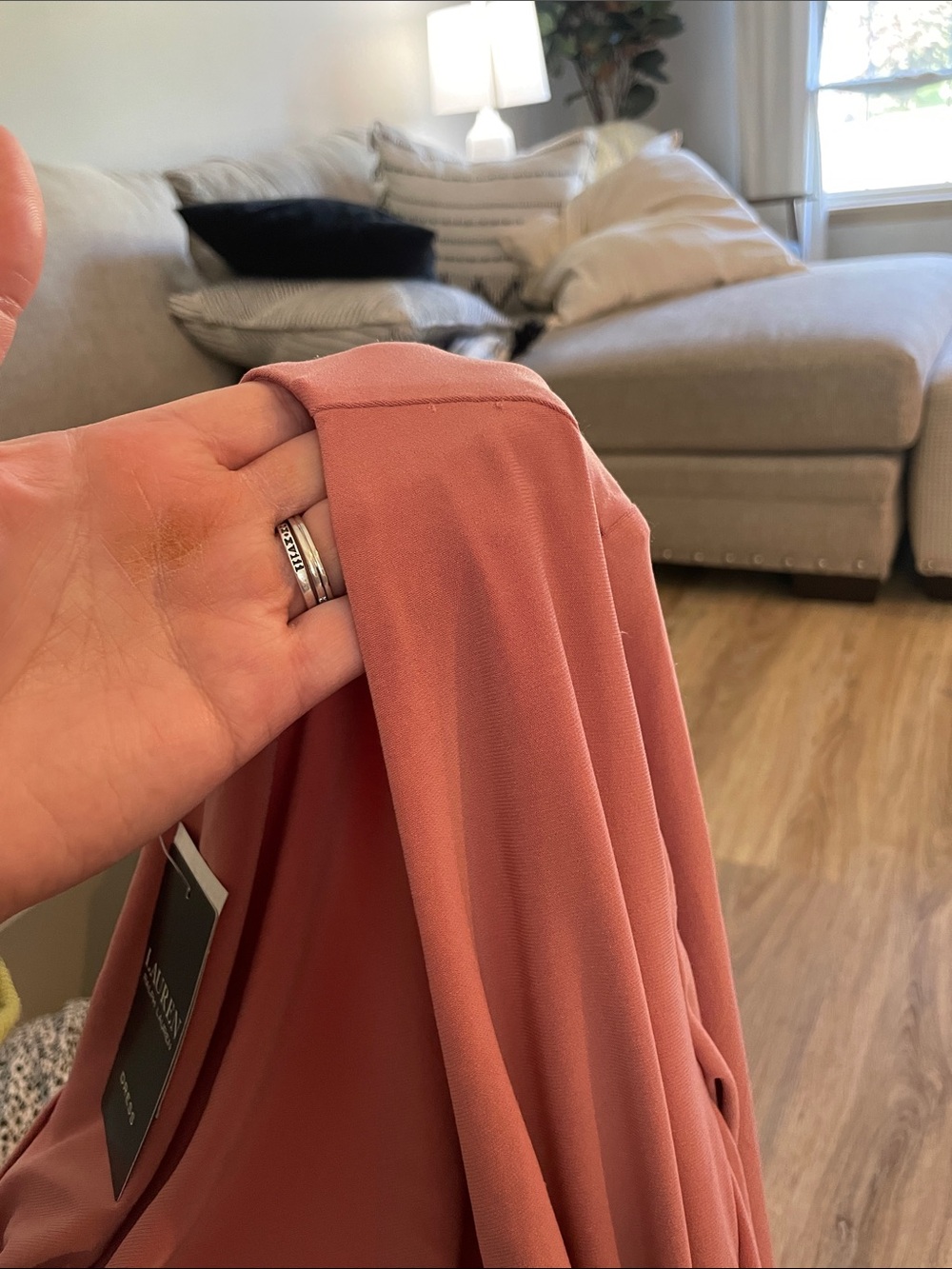 Wrap Front Long Sleeve Maxi Dress in Dusty Rose - Picture 8 of 10